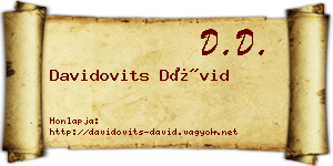 Davidovits Dávid névjegykártya